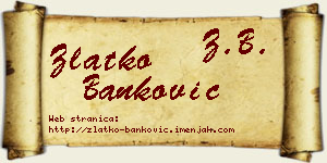 Zlatko Banković vizit kartica